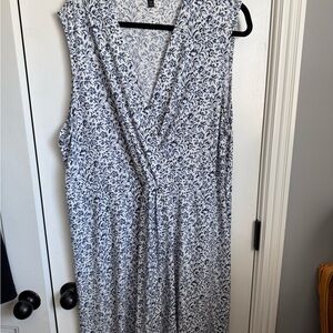 Banana Republic Sleeveless V-Neck Blue Floral Women's Dress
